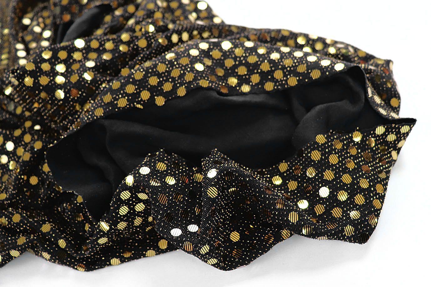 Трикотаж с люрексом и пайетками/желто-черный 3730TR/D#TR190513 C#5