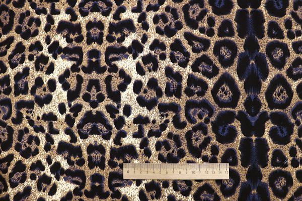 Штапель принт/леопард черно-фиолетовый на бежевом 3861-PY/D#9/C#1