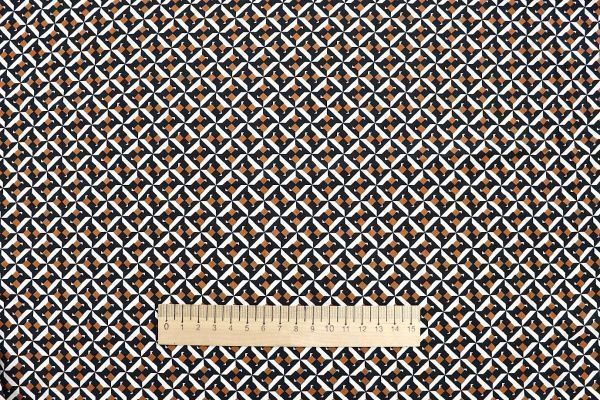 Сатин "Армани" принт/бело-коричнево-черный 3588-PY/D#3/C#2