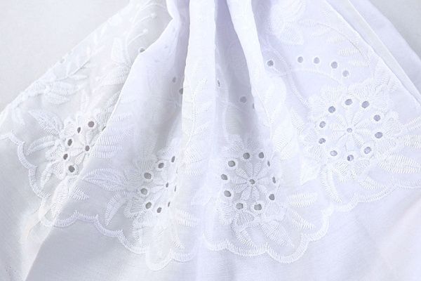 Хлопок с вышивкой/белый DT-16215A/D#4/C#1