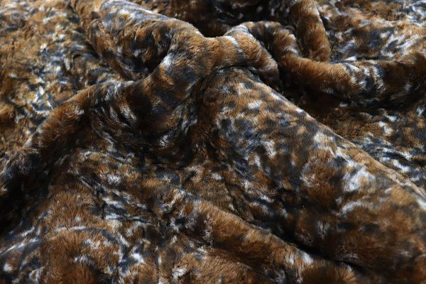 Искусственный мех "Мутон" жаккард/коричневый 419 QPM