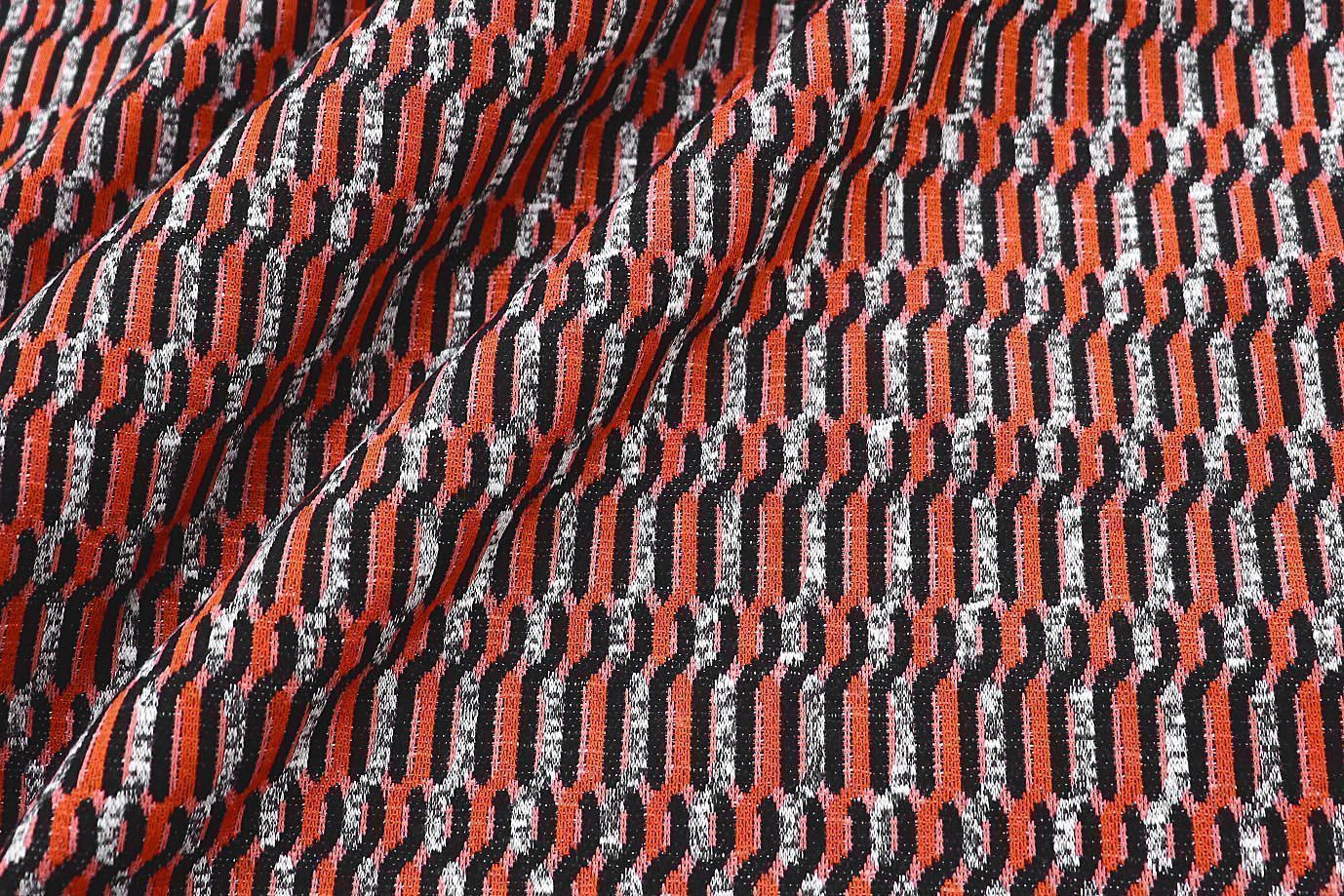 Трикотаж жаккард/оранжевый 2816-PY/D#4/C#4