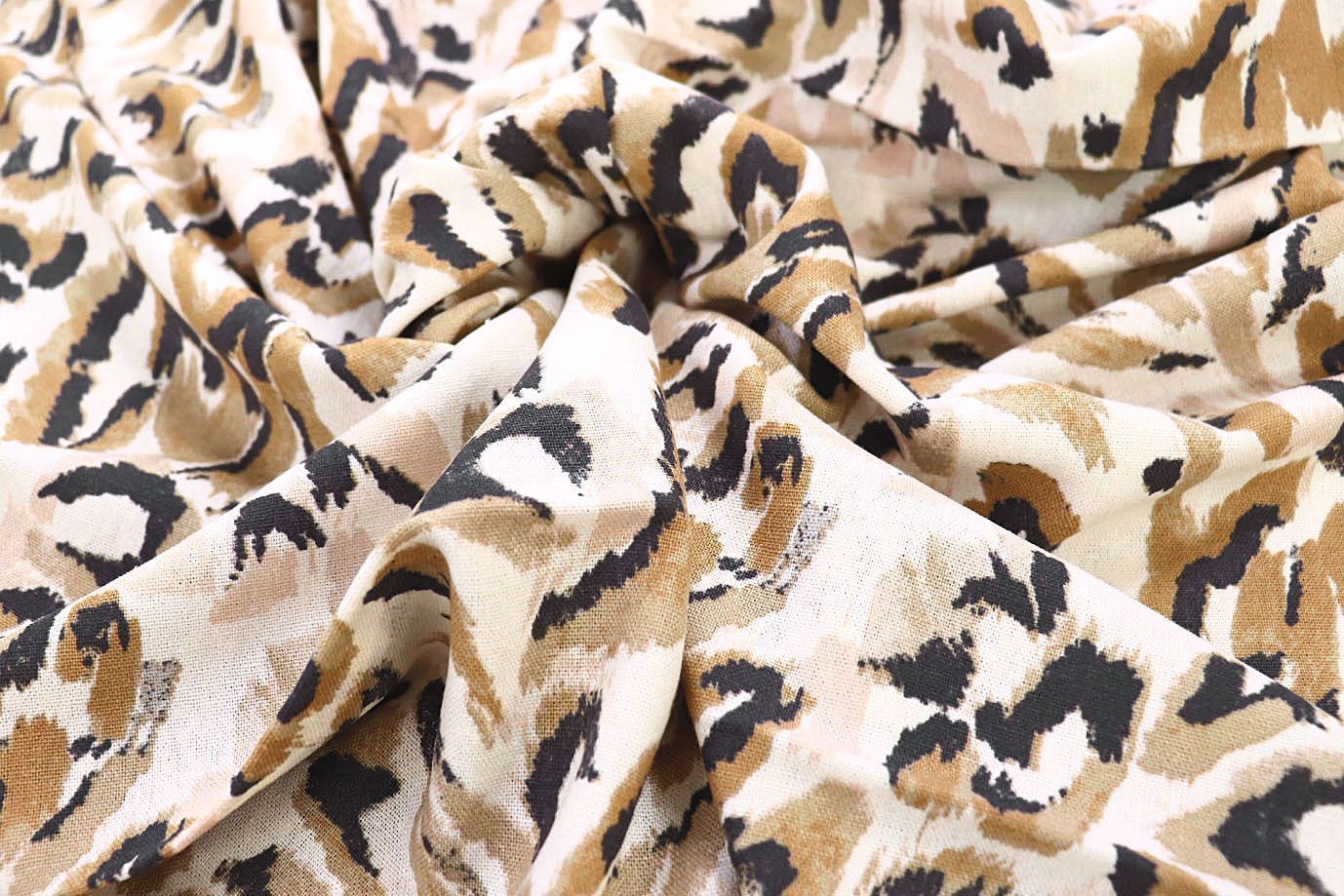 Лен принт/черно-коричневый на молочном 3852-PY/D#3/C#1