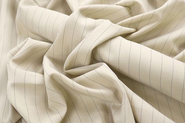 Костюмная ткань/полоска черная на кремовом 4168-PY/C#3