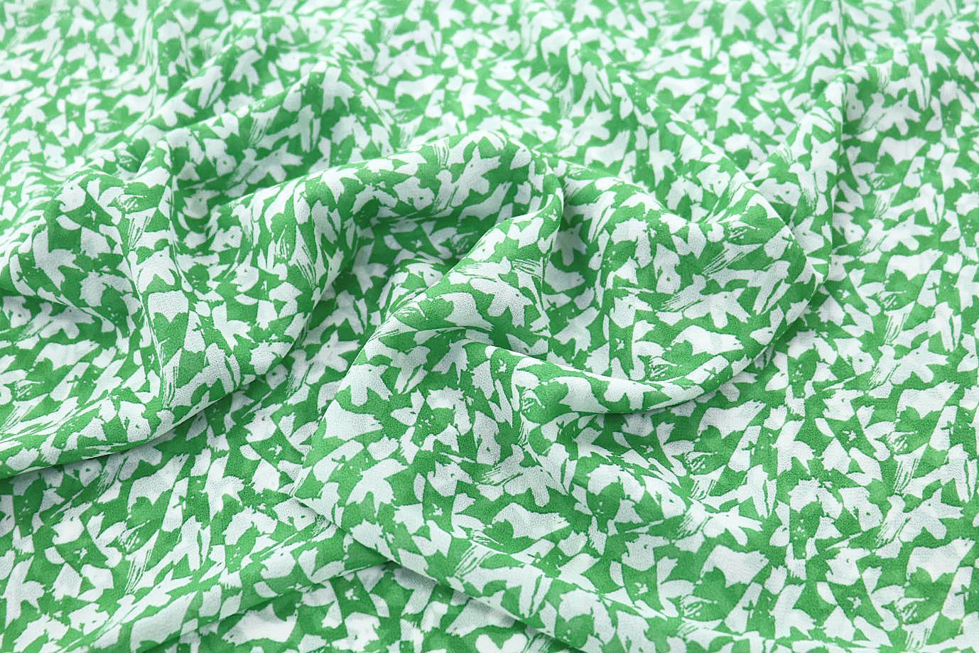 Шифон принт/бело-зеленый 3391-PY/D#9771-353/C#2