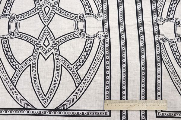 Лен принт/черный на светло-сером 4195-PY/D#1/C#1