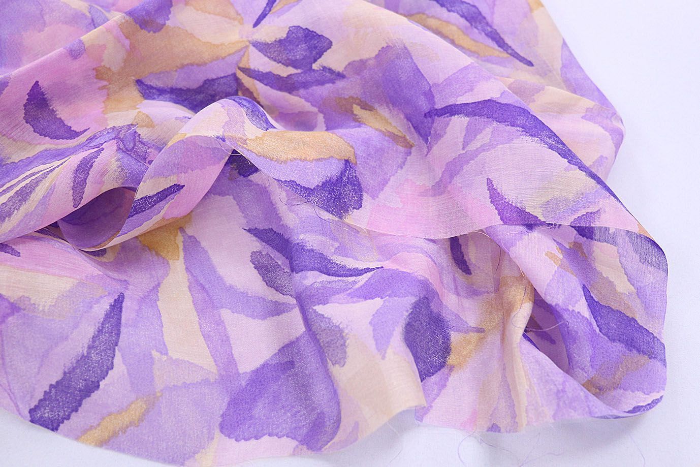 Вуаль принт/сиренево-фиолетовый на бежевом 3847-PY/D#4/C#2