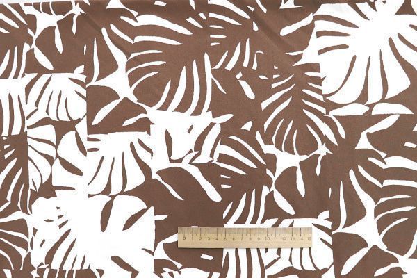 Хлопок "Поплин" принт/листья коричневые на белом 3848-PY/D#1/C#4