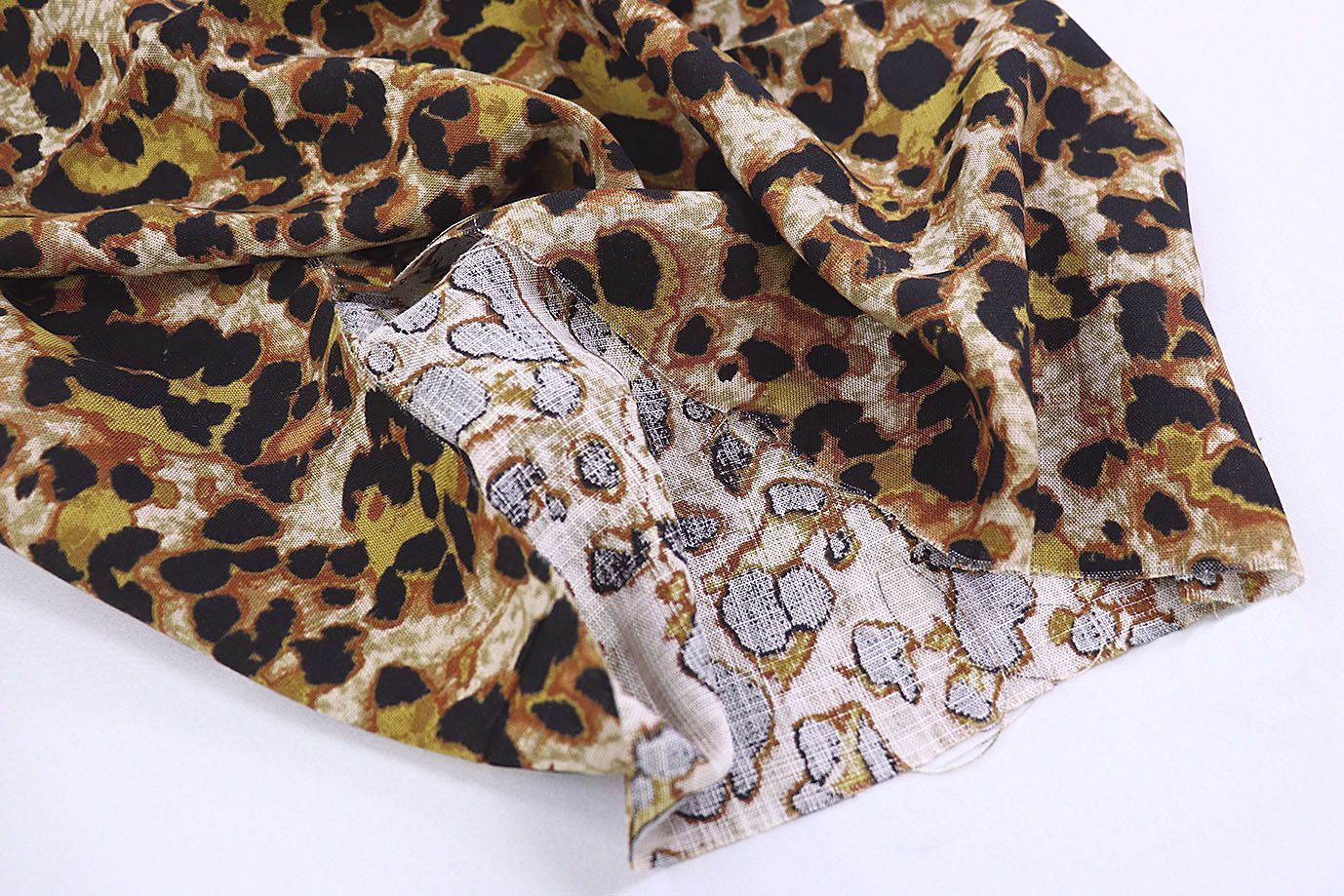 Лен TENCEL принт/черно-желтый на бежевом 3846-PY/D#6/C#1