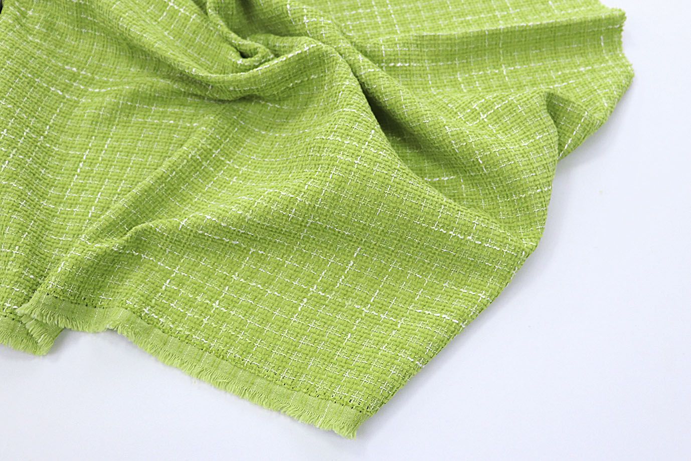 Костюмная ткань "Шанель" с люрексом/зеленый AP230226023/D#777-73-82107/C#12