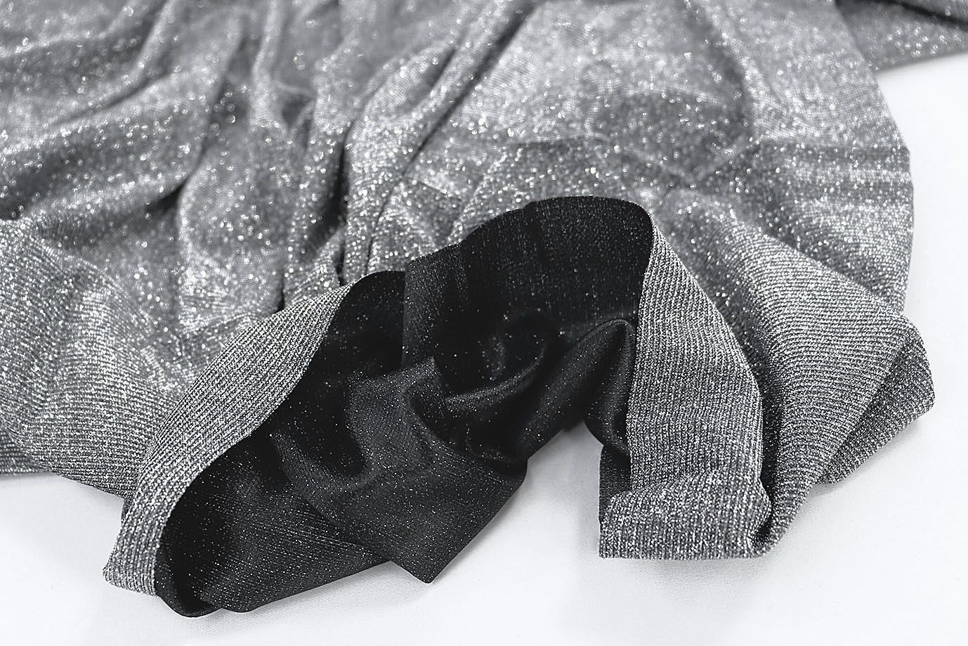 Трикотаж с люрексом на интерлоке/серебряный 1327-PY/C#13