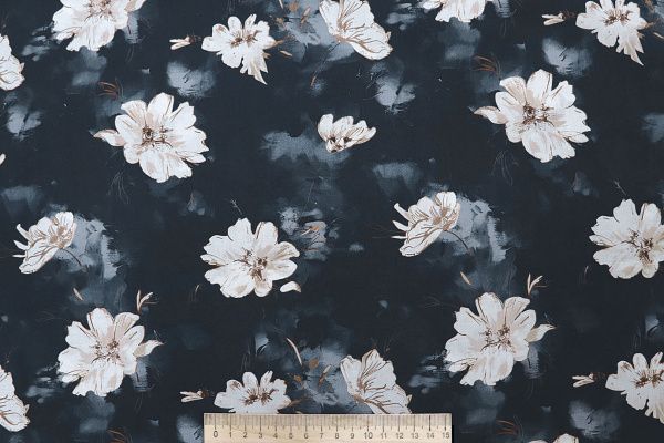 Штапель принт/белый с бежевым на сизом 4105-PY/D#2/C#5