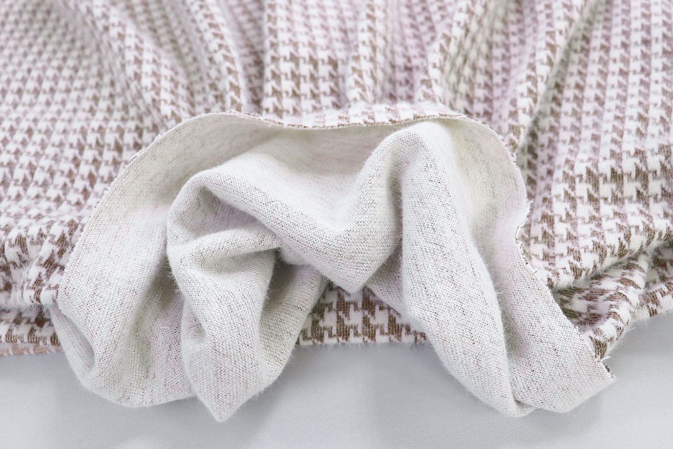 Трикотаж "Альпака" жаккард/гусиная лапка бело-коричневая 3762-PY/D#1/C#3