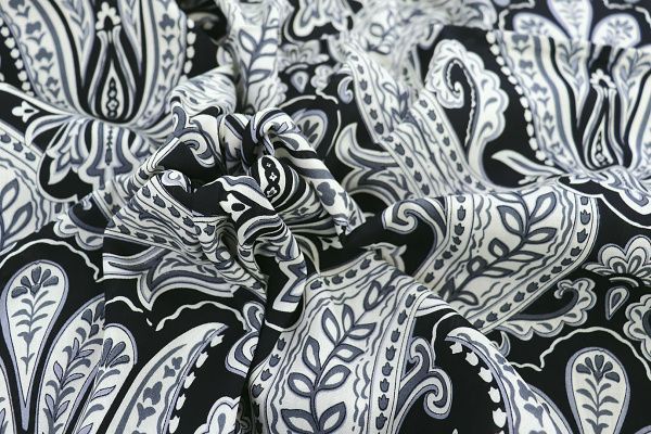 Штапель принт/узор белый на черном 1382-PY/D#14/C#4