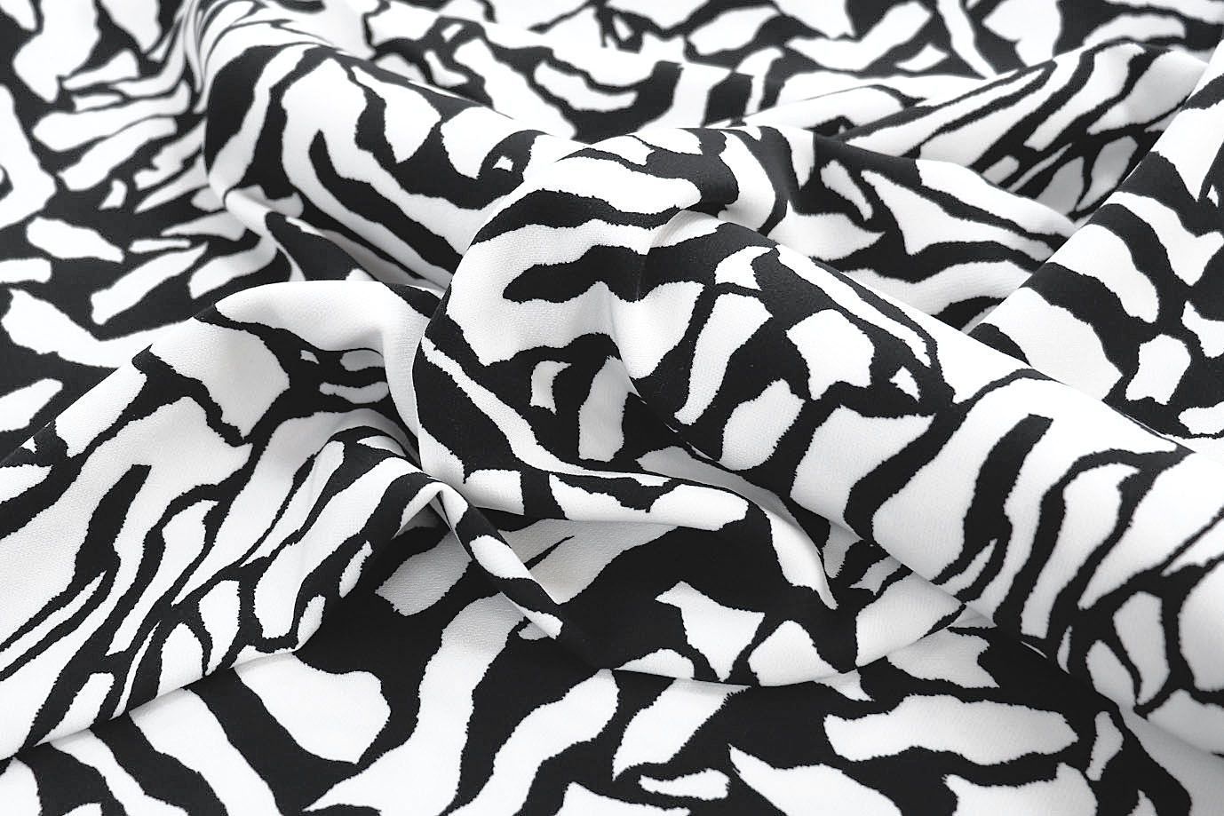 Костюмная ткань "Барби" стрейч принт/черно-белый 3849-PY/D#2/C#1