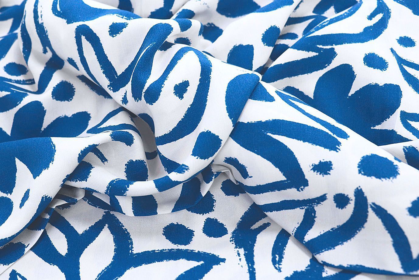 Штапель принт/синий на белом 3858-PY/D#4/C#1