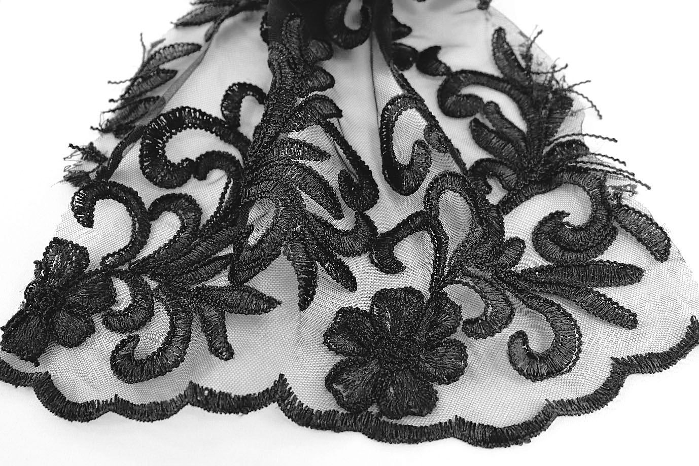 Сетка с вышивкой/черный 2041/D#1/C#5