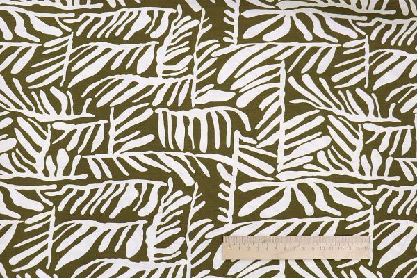 Лен N/R слаб принт/зелено-коричнево-белый 3826-PY/D#1/C#3