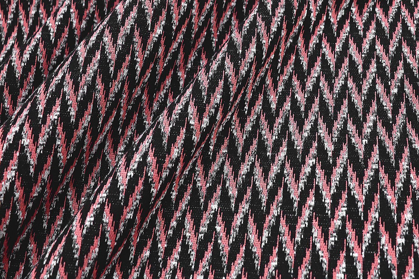 Трикотаж жаккард/черно-коралловый 2816-PY/D#2/C#1