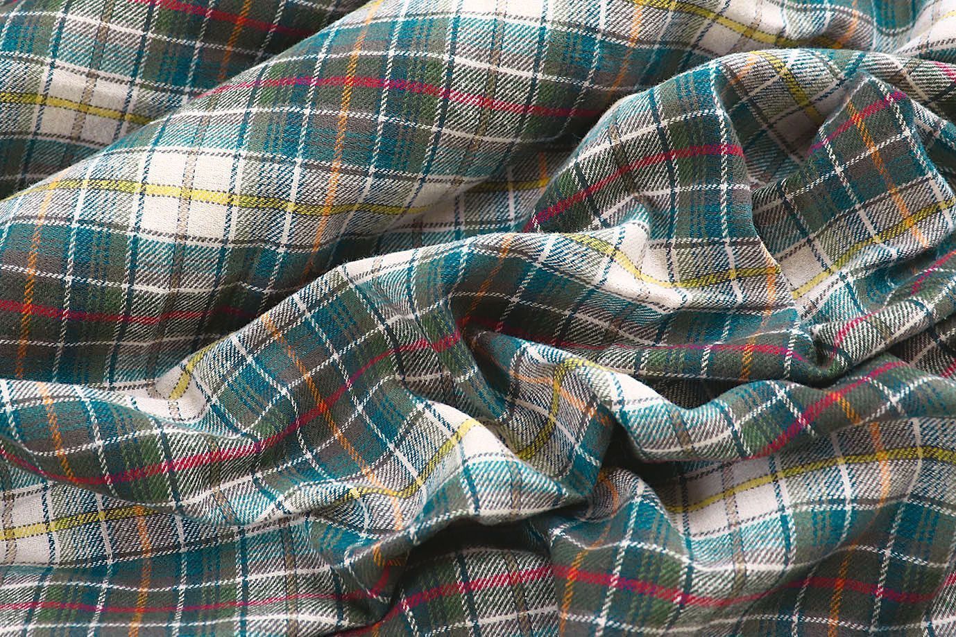 Рубашечная ткань принт/клетка желто-зеленая 4015-PY/D#36404/C#1