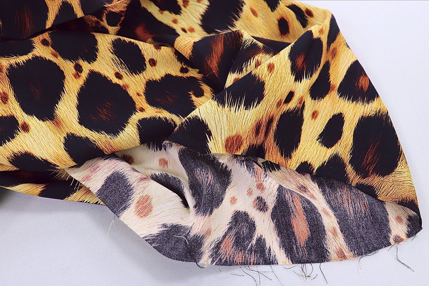 Штапель принт/леопард черно-оранжевый на желтом 1375-PY/D#6/C#1