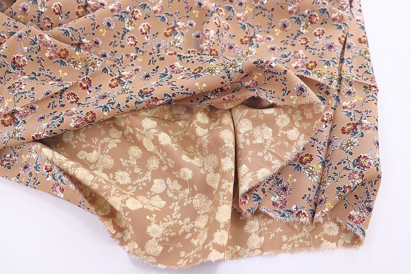 Штапель принт/цветы на оранжевом 1378-PY/D#15/C#13