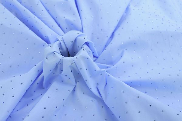 Хлопок нейлон со стразами/голубой 3832-PY/C#2 Sky