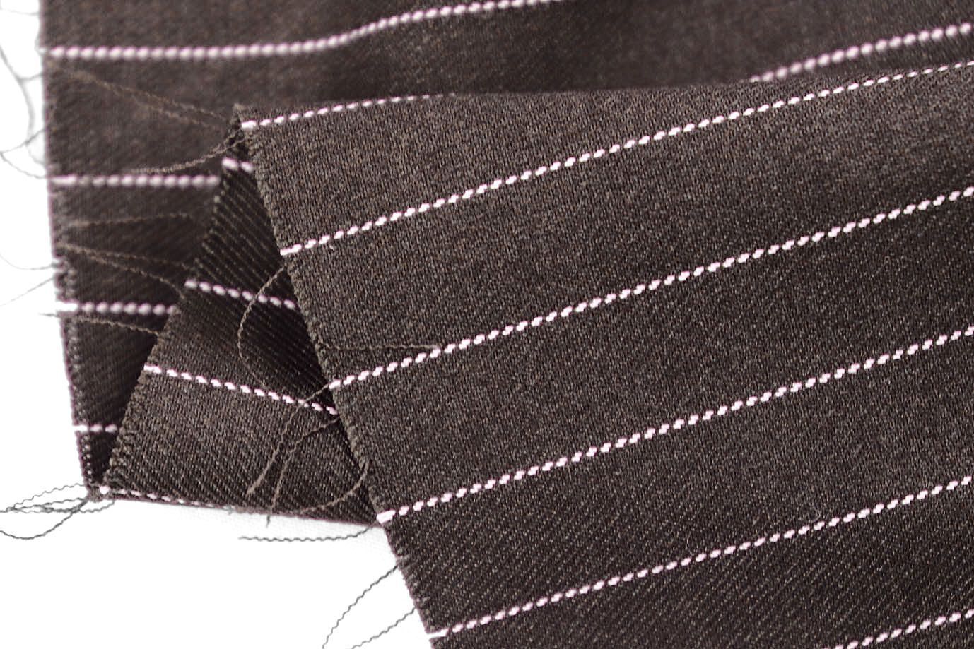 Костюмная ткань "Полоска" стрейч принт/коричнево-белый 3961-PY/C#5