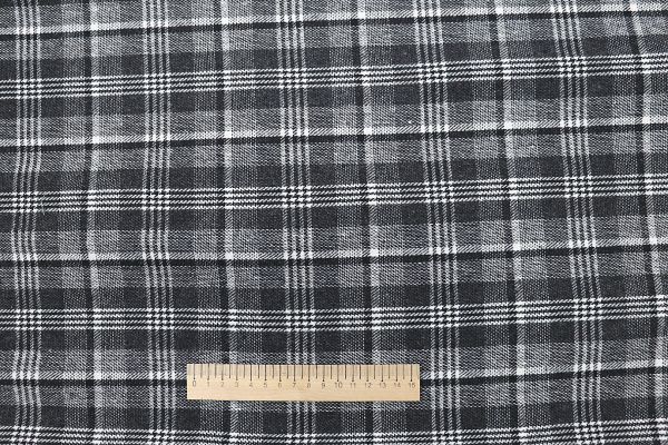 Пальтовая ткань принт/клетка черная на белом 908-29135/C#4