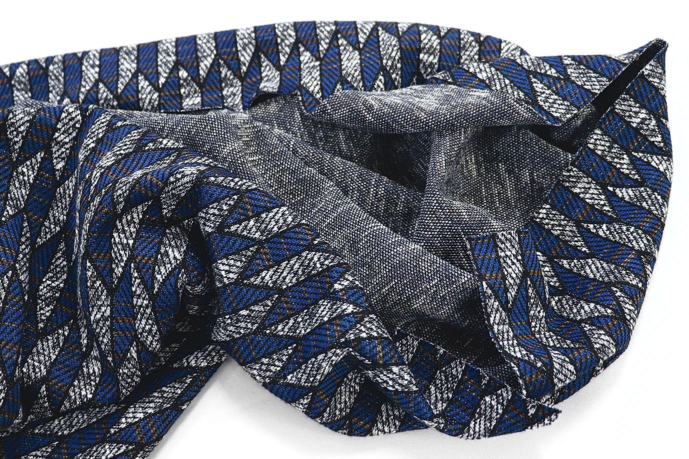 Трикотаж жаккард/серо-синий 2816-PY/D#3/C#1