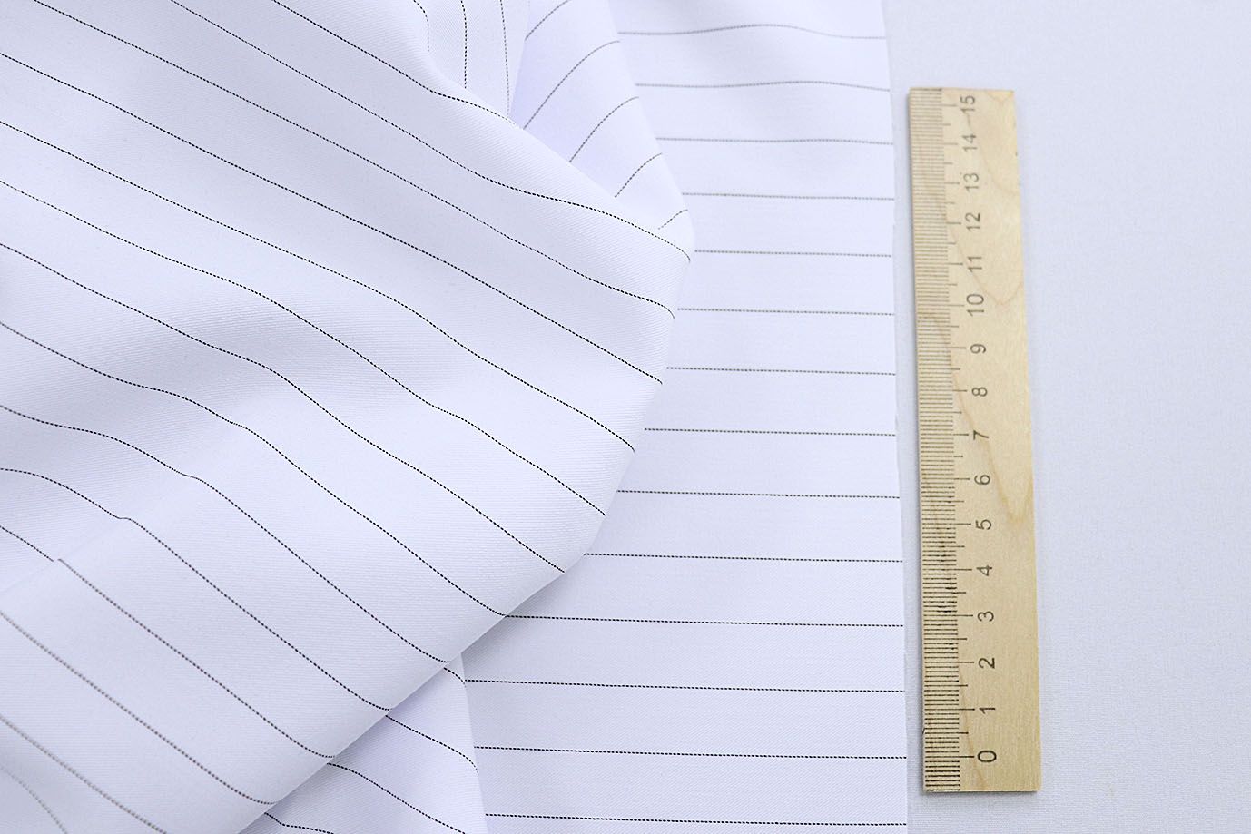 Костюмная ткань принт/полоска черная на белом 3842-PY/C#1