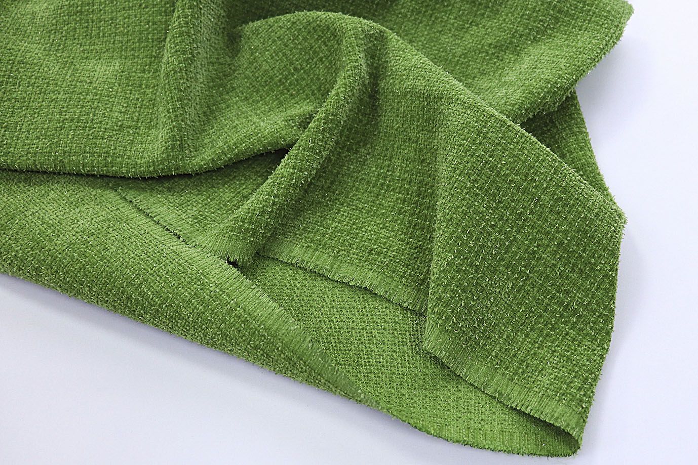 Костюмная ткань "Шанель" с люрексом/зеленый AP2303014040/D#1375-A1002/C#6