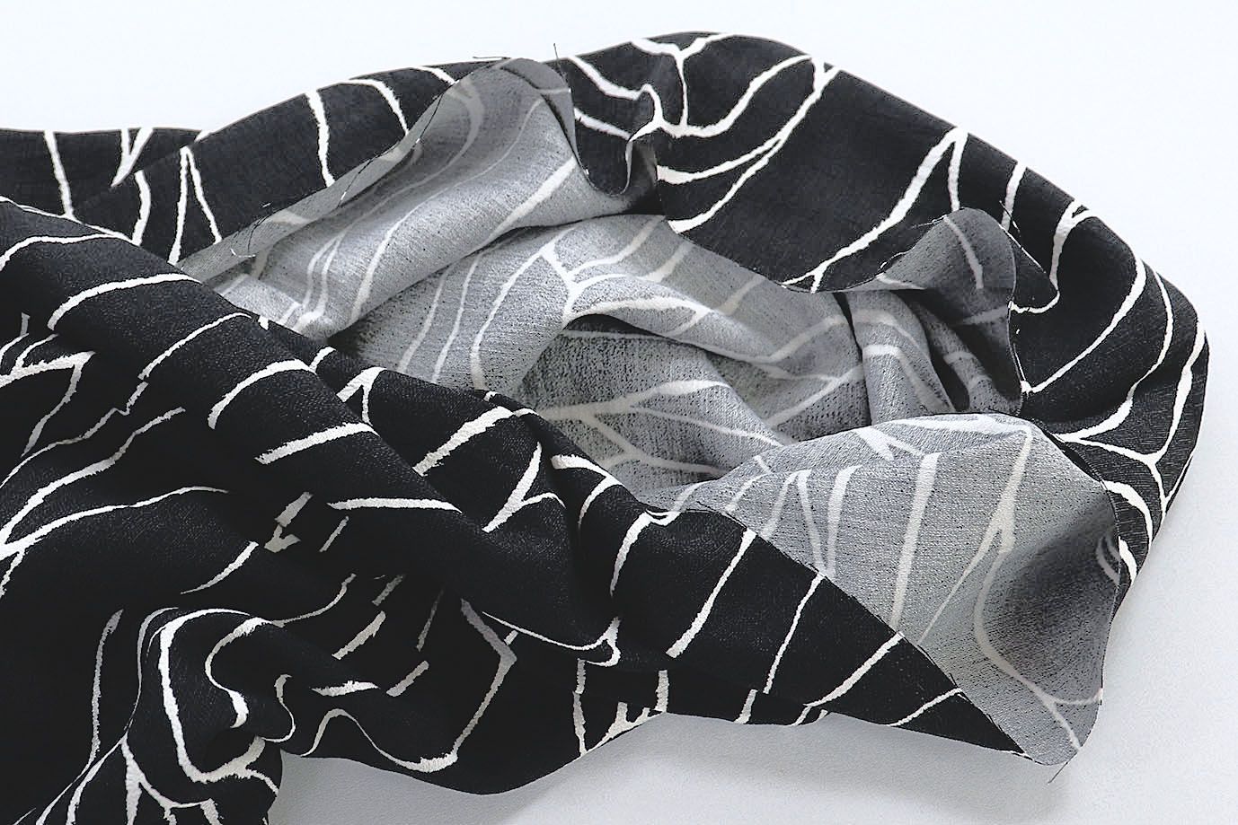 Лен БОХО принт/черно-белый 3851-PY/D#2/C#2