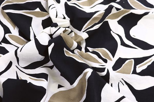 Лен N/R принт/бело-коричневый на черном 3891-PY/D#5/C#3