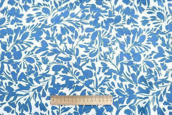 Штапель принт/цветы синие на белом 3892-PY/D#11/C#2