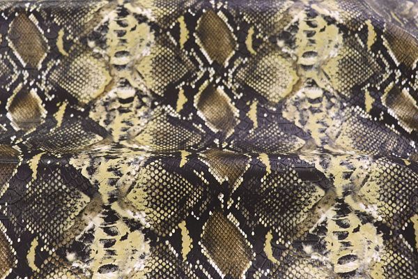 Кожа "Креш" принт/змея черно-желтая 3686-PY/C#5