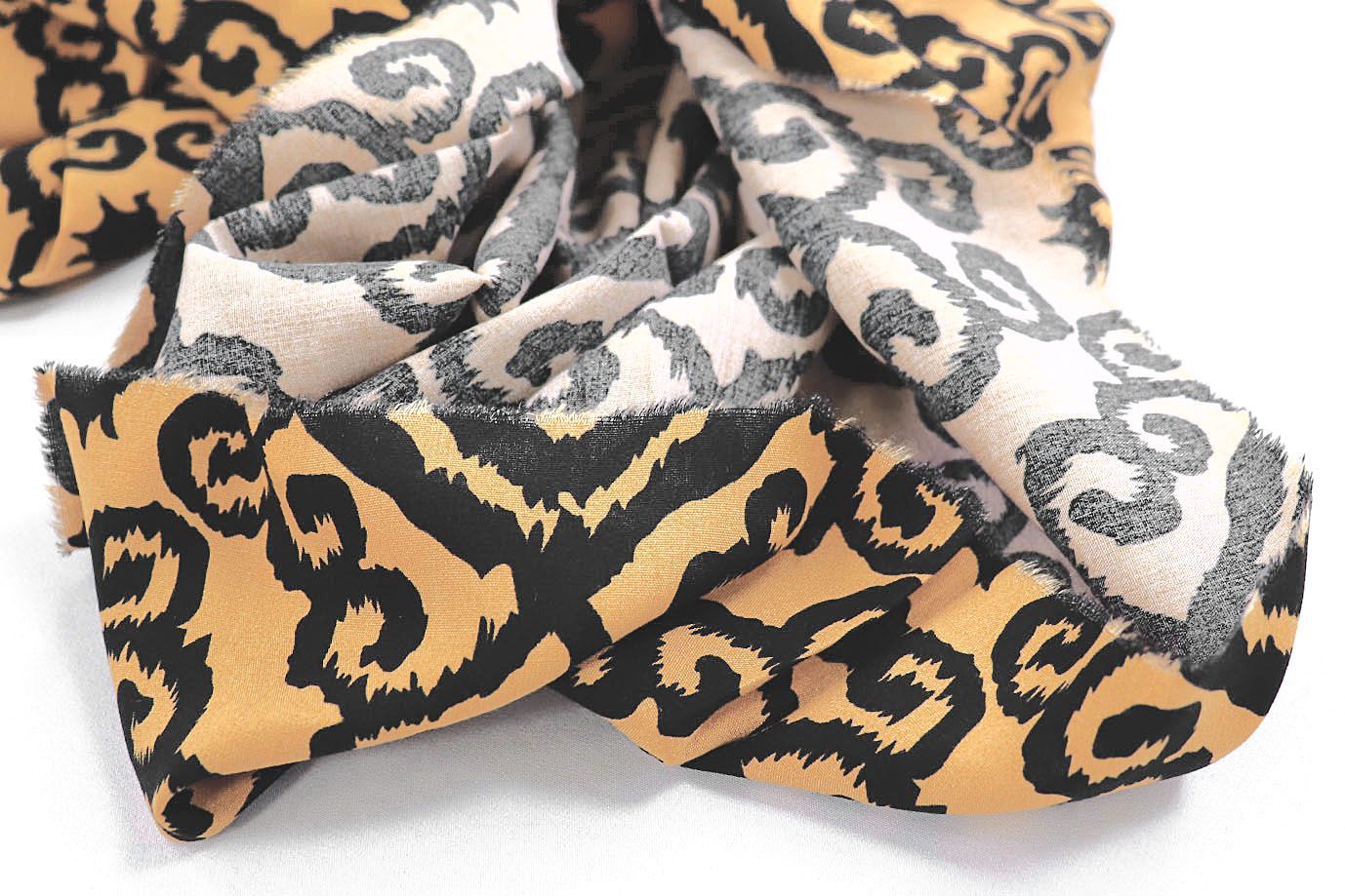 Штапель принт/узор черный на оранжевом 1374-PY/D#31/C#3