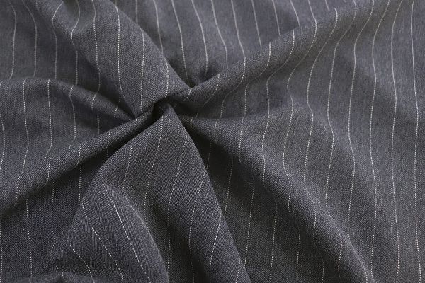 Костюмная ткань стрейч жаккард принт/полоска темно-серая 3784-PY/C#3