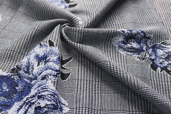 Трикотаж принт/серо-синий 12495/C#3