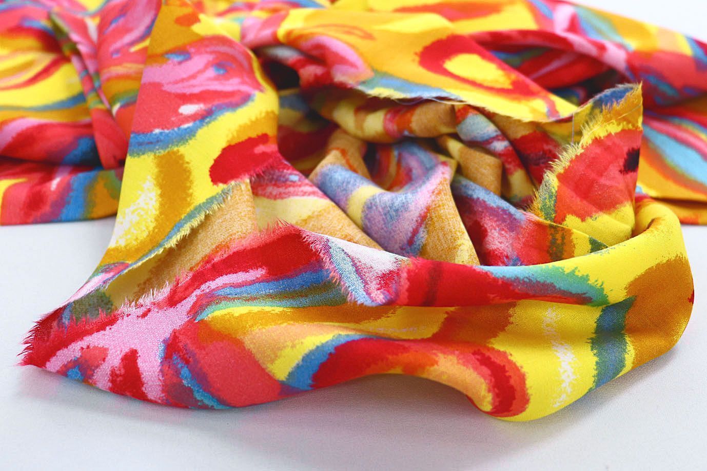 Штапель принт/цветы на желтом 1374-PY/D#1/C#2