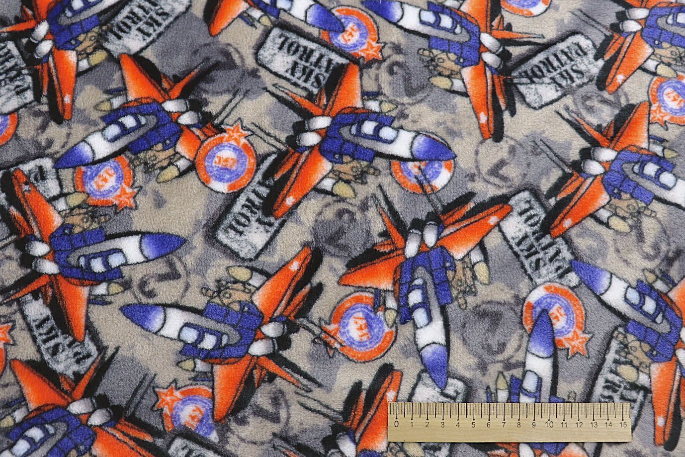 Велсофт принт/самолеты на сером AP221208110/D#222-FLA280YH/C#Y16100063