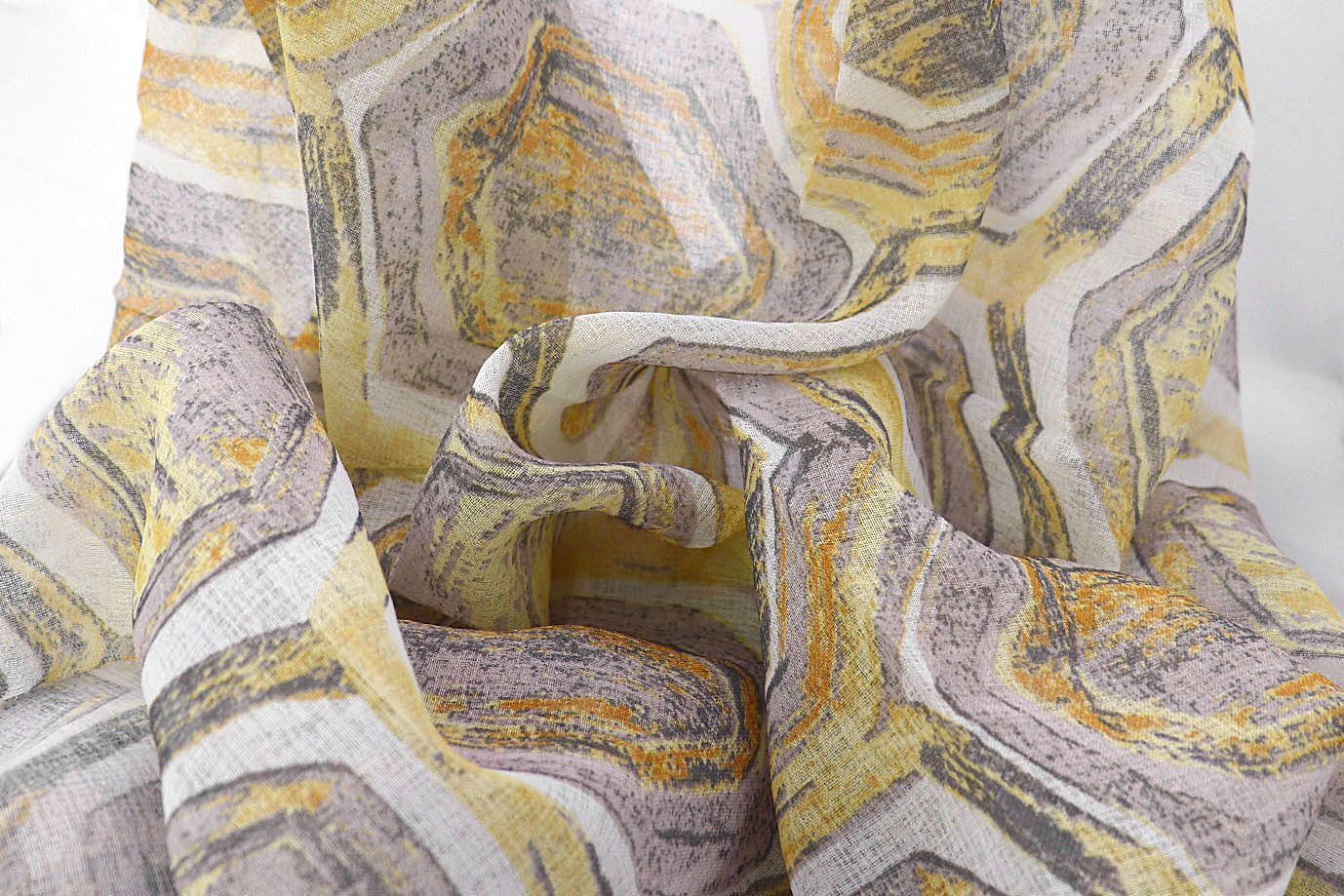 Тюль принт/желто-серый WBC23/C#11A