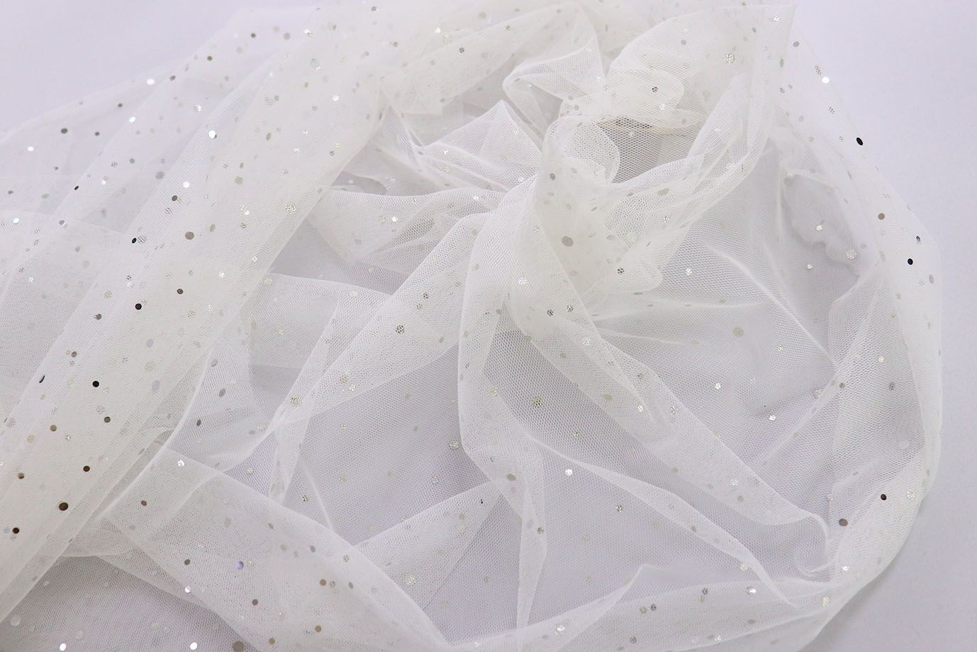 Сетка с пайетками/молоко SS-26264/D#1/C#1 (ярд)