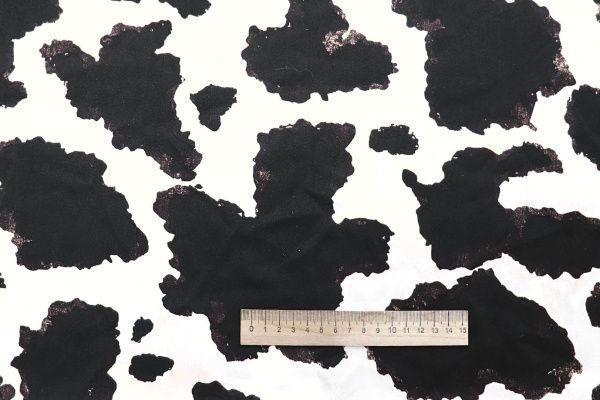 Сатин "Мадонна" стрейч принт/пятна черные на белом 4034-PY/D#1/C#1