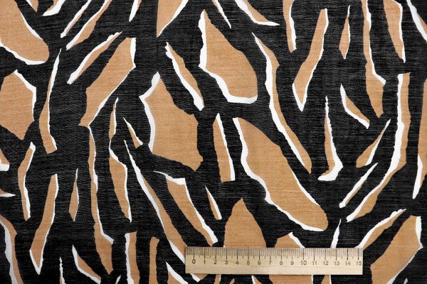 Органза принт/коричнево-белый на черном 3890-PY/D#7/C#1 Органза принт/коричнево-белый на черном 3890-PY/D#7/C#1