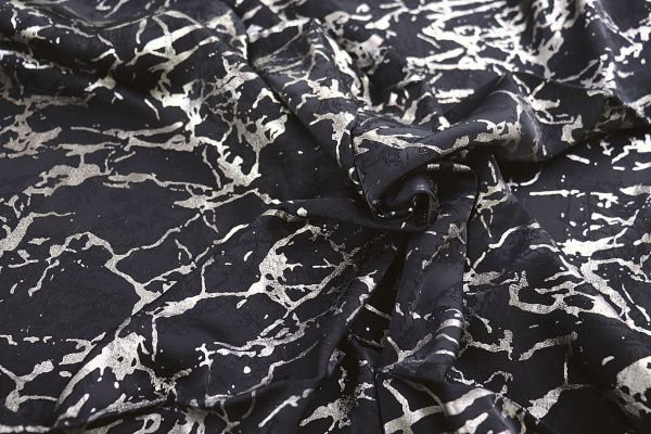 Сатин "Пандора" жаккард c напылением/серо-черный 4027-PY/D#1/C#4