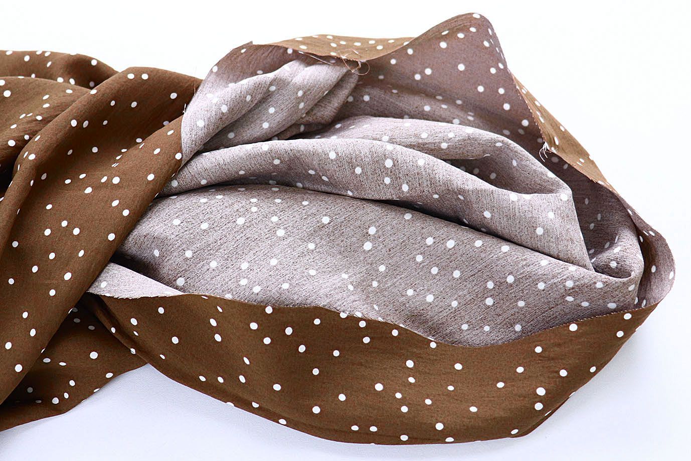 Купра принт/горох белый на коричневом 4072-PY/D#6/C#2