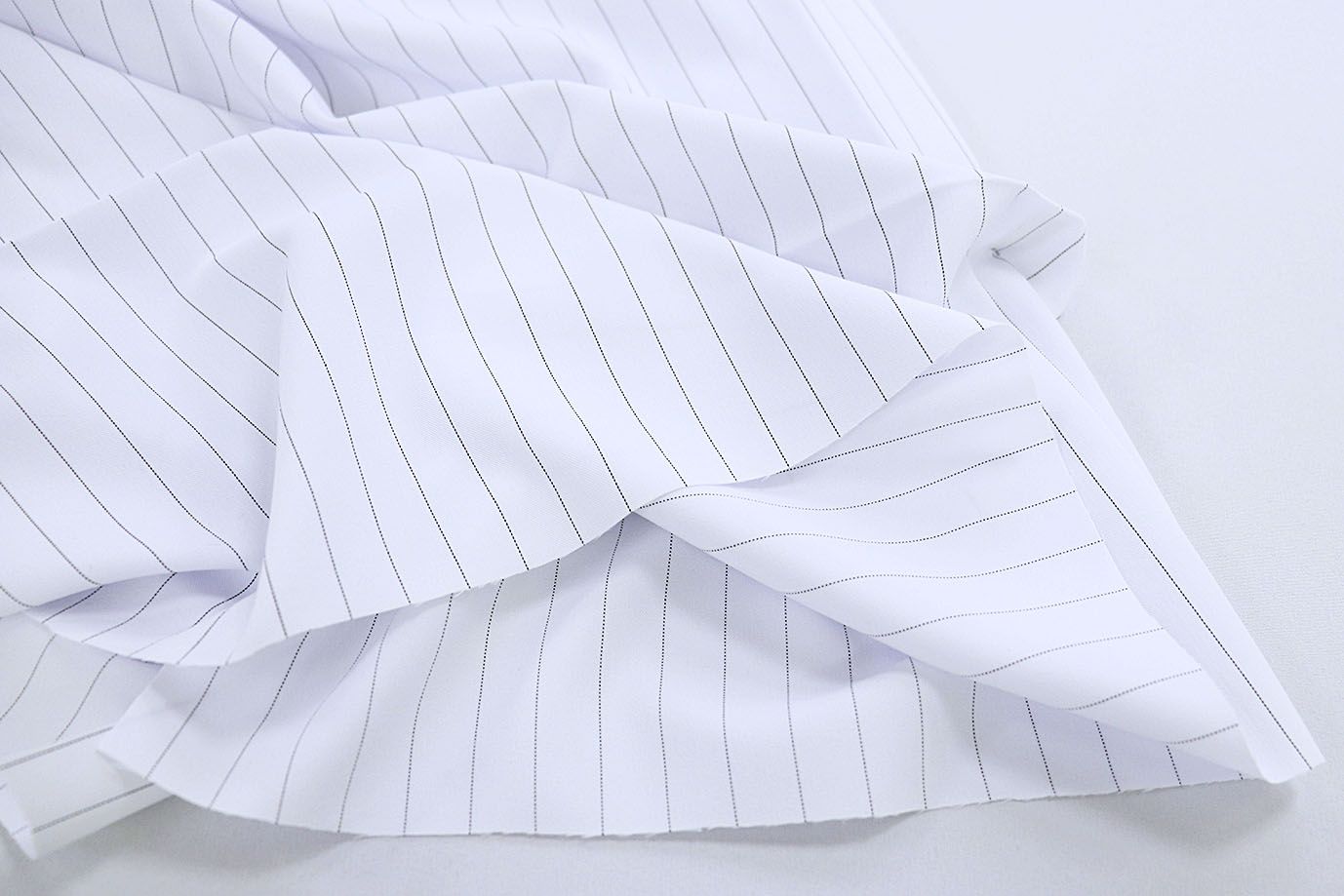 Костюмная ткань принт/полоска черная на белом 3842-PY/C#1