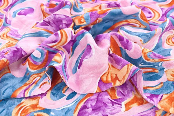 Лен БОХО принт/сине-розово-фиолетовый 3591-PY/D#13/C#1