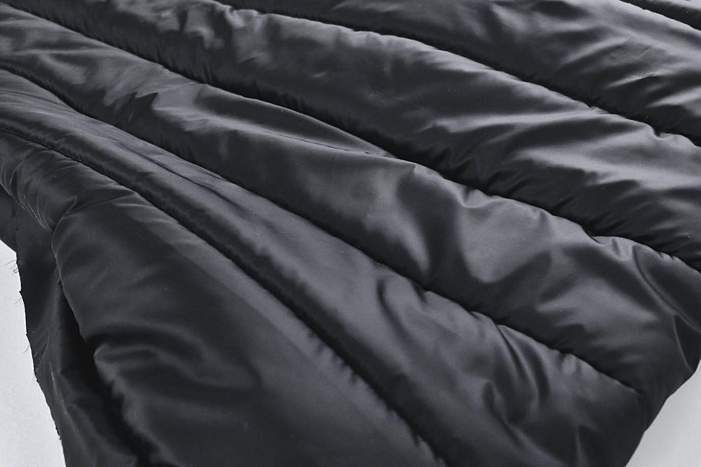 Ткань простеганная "Полоска"/черный 1372/2+CC200